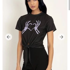 NWT BlackMilk Skeleton Cropped Shirt